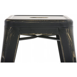 Ensemble de 4 tabourets Armin, noir et or