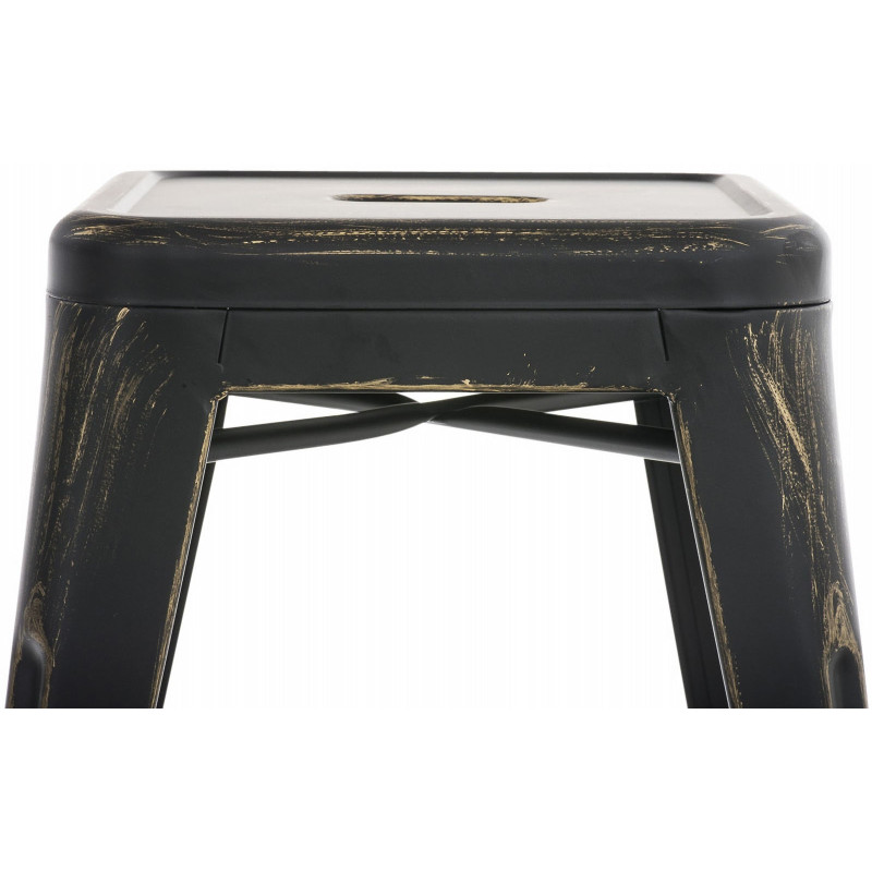 Ensemble de 4 tabourets Armin, noir et or