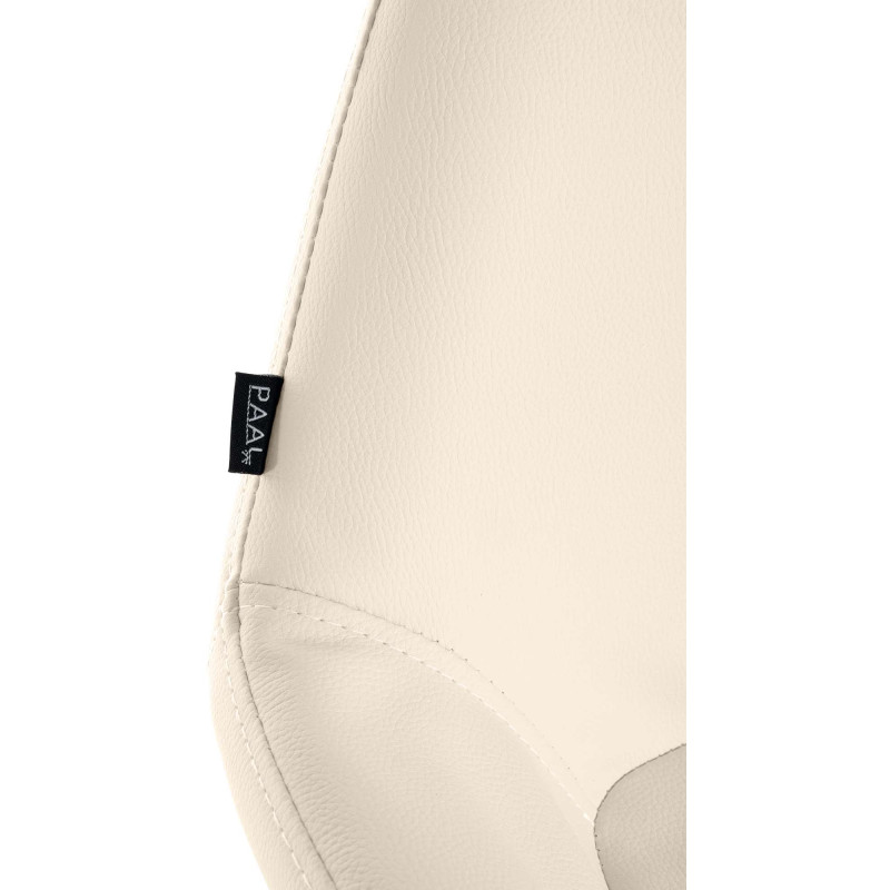 Conjunto de 2 banquetas Braga Gold em couro sintético creme.