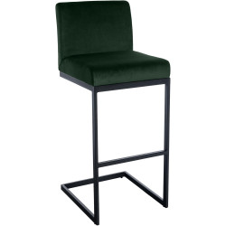 Sgabello da bar Hopewell in velluto, verde