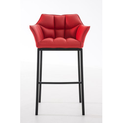 Tabouret de bar Damaso B avec structure à 4 pieds rouge