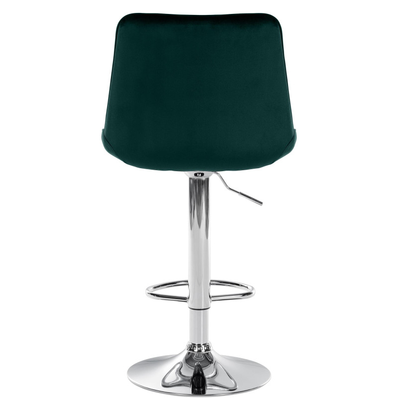 Taburete de bar Toni, terciopelo, cromo, verde