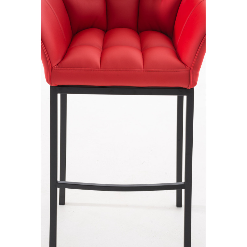 Tabouret de bar Damaso B avec structure à 4 pieds rouge
