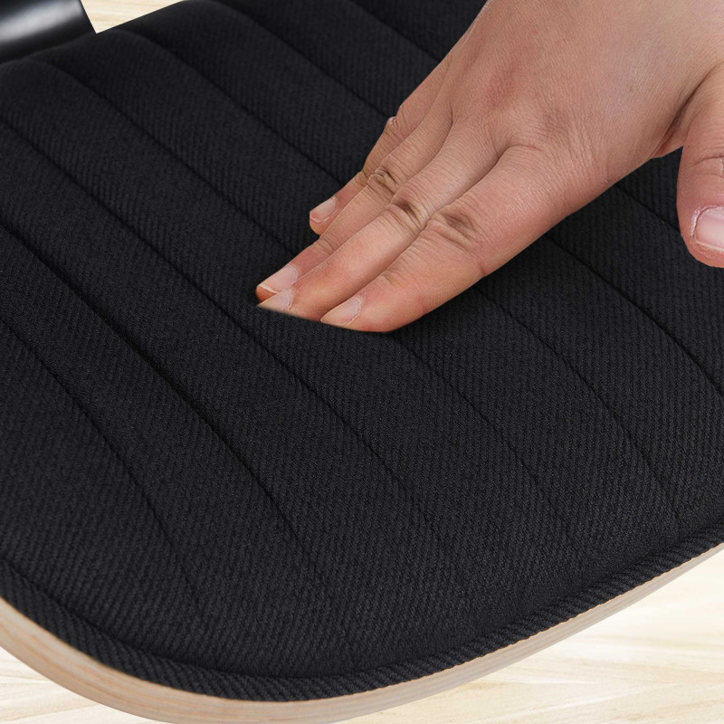 Taburete de bar Clawson, tapizado en tela negra (natural/negro)