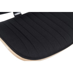 Taburete de bar Clawson, tapizado en tela negra (natural/negro)