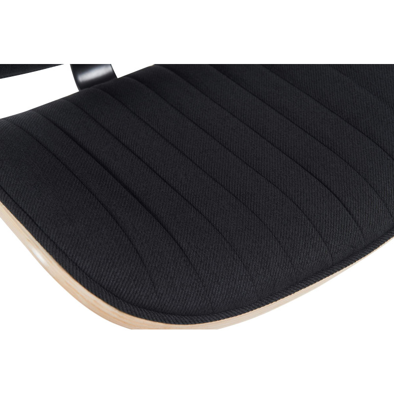 Taburete de bar Clawson, tapizado en tela negra (natural/negro)