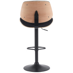 Tabouret de bar Clawson, tissu noir (naturel/noir)