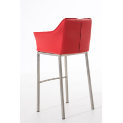 Tabouret de bar Damaso E avec structure à 4 pieds rouge