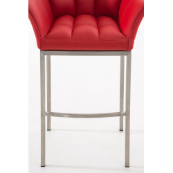 Tabouret de bar Damaso E avec structure à 4 pieds rouge
