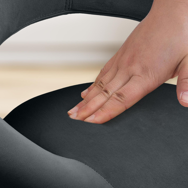 Sgabello da bar Olinda, velluto, cromato, nero