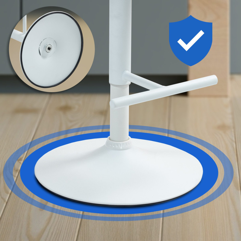 Ensemble de 2 tabourets de bar en velours Damar, blanc/gris foncé