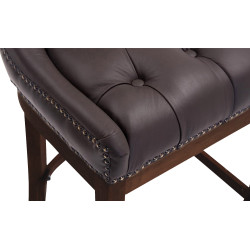 Tabouret de bar Lakewood en cuir véritable, marron antique