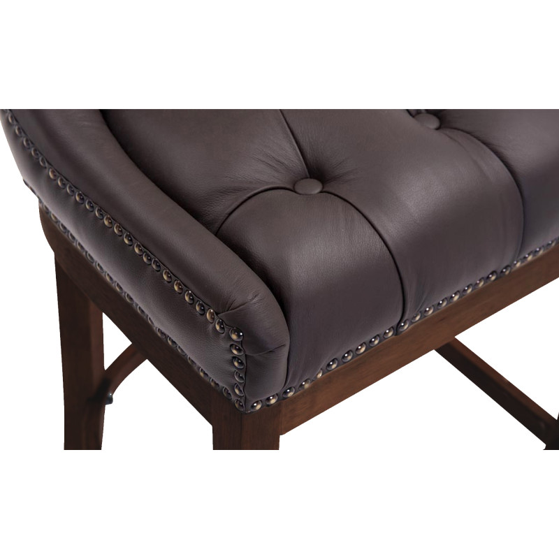 Tabouret de bar Lakewood en cuir véritable, marron antique
