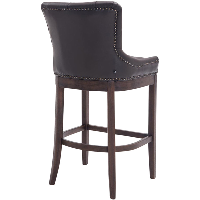 Tabouret de bar Lakewood en cuir véritable, marron antique