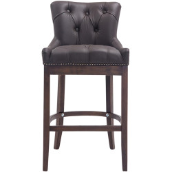 Tabouret de bar Lakewood en cuir véritable, marron antique