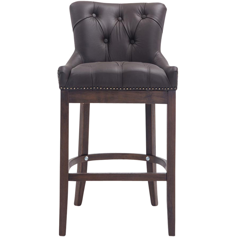 Tabouret de bar Lakewood en cuir véritable, marron antique