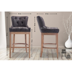 Tabouret de bar Lakewood en cuir véritable, marron clair antique