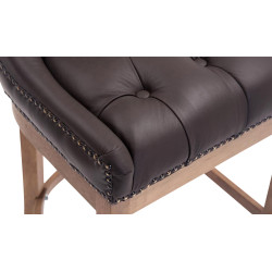 Tabouret de bar Lakewood en cuir véritable, marron clair antique