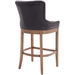 Tabouret de bar Lakewood en cuir véritable, marron clair antique