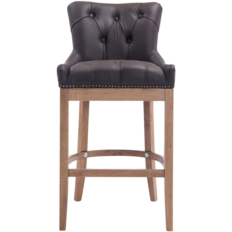 Tabouret de bar Lakewood en cuir véritable, marron clair antique