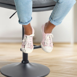 Ensemble de 2 tabourets de bar Damar, similicuir, noir et gris