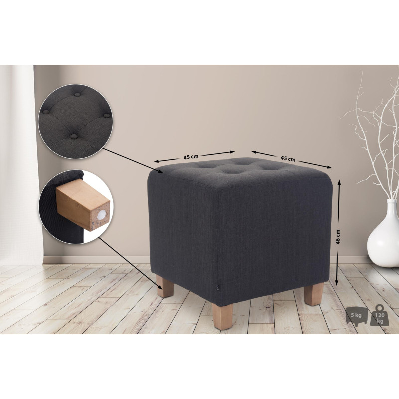 Tabouret Pharaon, gris clair foncé antique