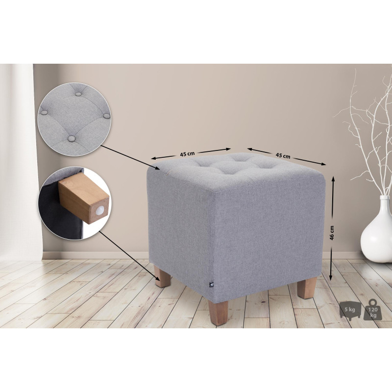 Tabouret Pharaon, gris clair antique