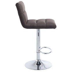 Tabouret de bar Limerick tissu chrome gris foncé