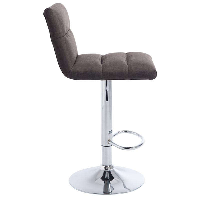 Tabouret de bar Limerick tissu chrome gris foncé