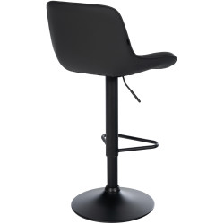 Tabouret de bar Kasson, similicuir noir