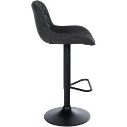 Tabouret de bar Kasson, similicuir noir