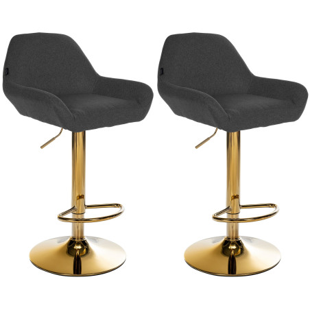Set di 2 sgabelli da bar in tessuto Braga Gold nero