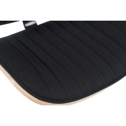 Taburete de bar Clawson, tapizado en tela, cromado, natural/negro