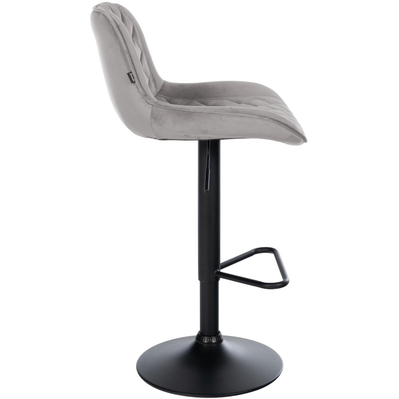 Tabouret de bar Kasson en velours gris