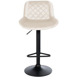 Tabouret de bar Kasson en velours, crème
