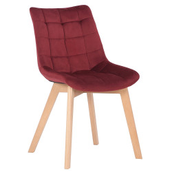 Chaise de salle à manger Passaic en velours | rouge