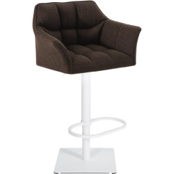Tabouret de bar Damaso W en tissu marron