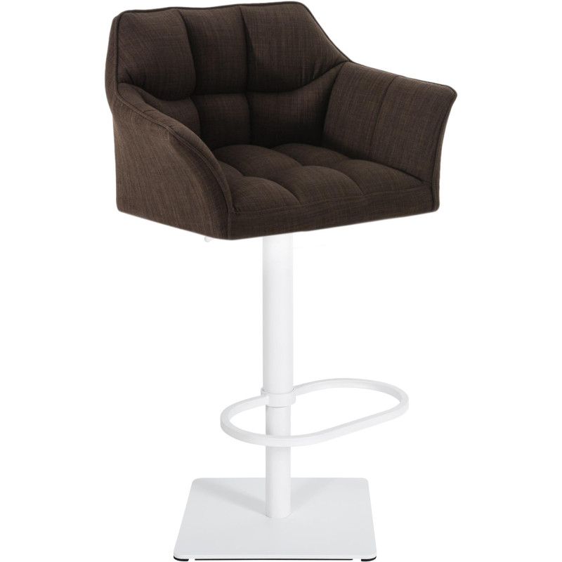 Tabouret de bar Damaso W en tissu marron