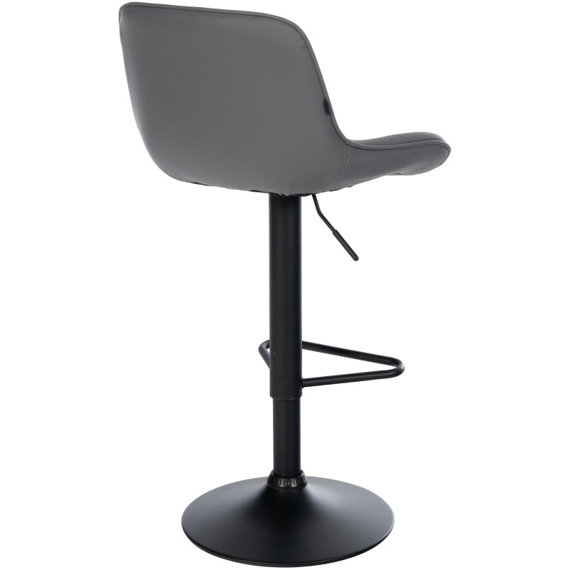Tabouret de bar Kasson, similicuir, gris