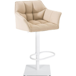 Tabouret de bar Damaso W tissu crème