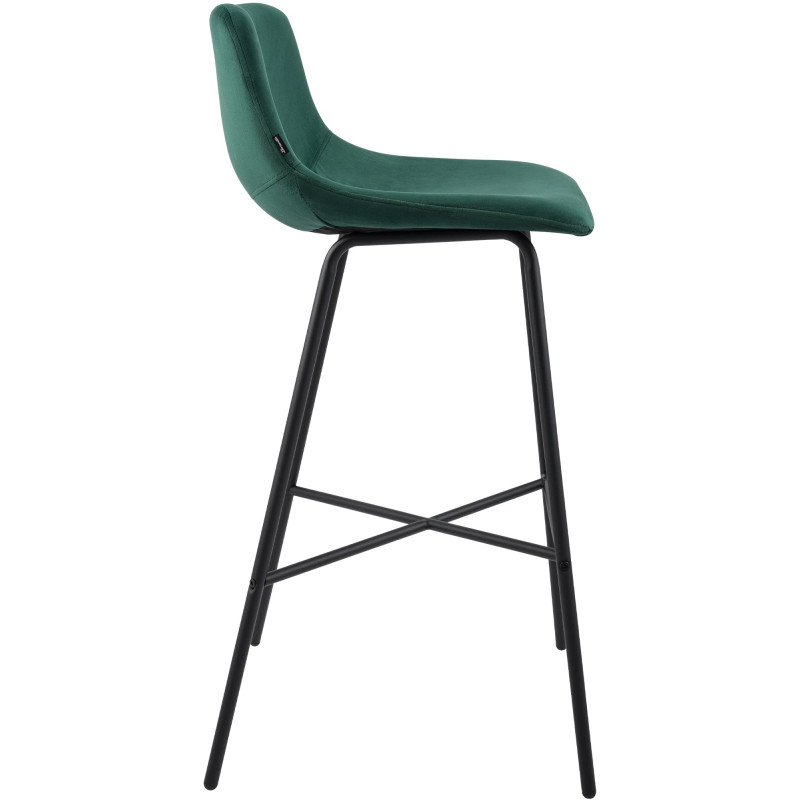 Tabouret de bar Altona en velours vert