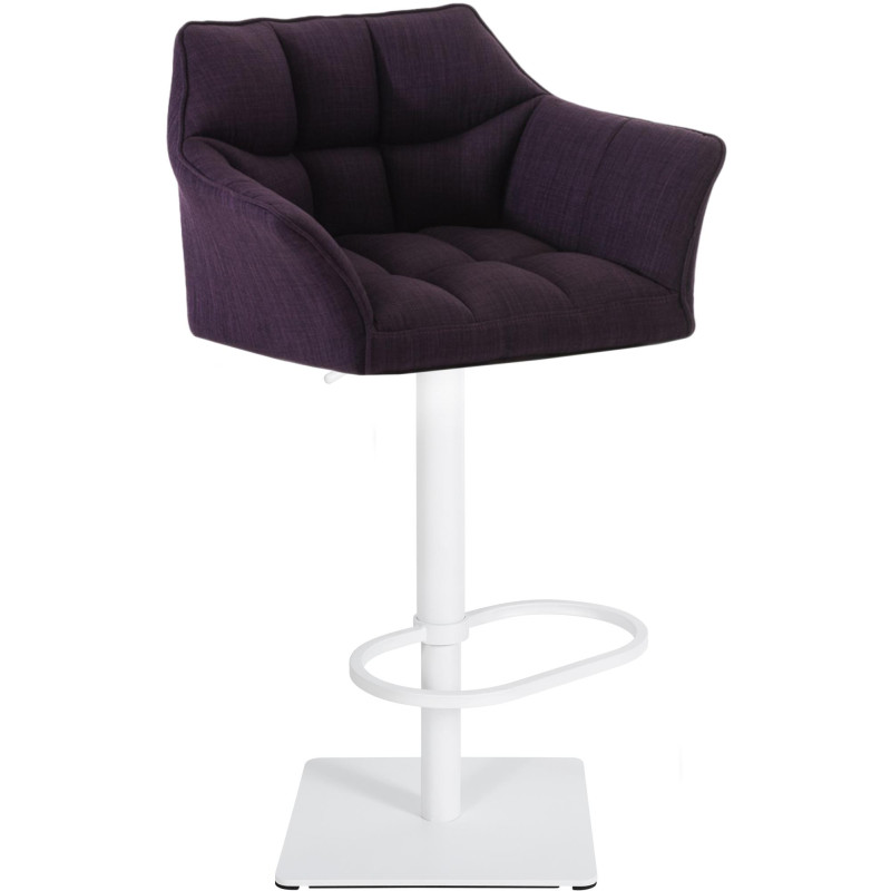 Tabouret de bar Damaso W en tissu violet
