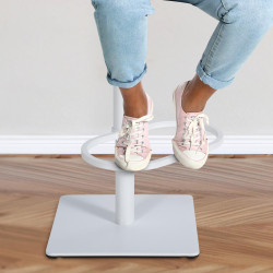 Tabouret de bar Damaso W en tissu gris titane