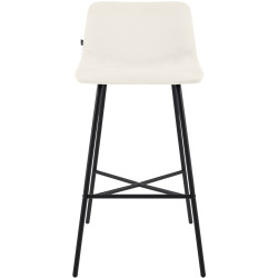 Tabouret de bar Altona en velours, crème