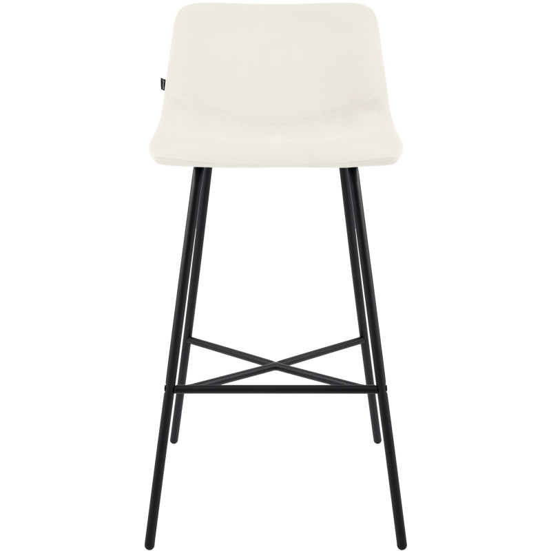 Tabouret de bar Altona en velours, crème