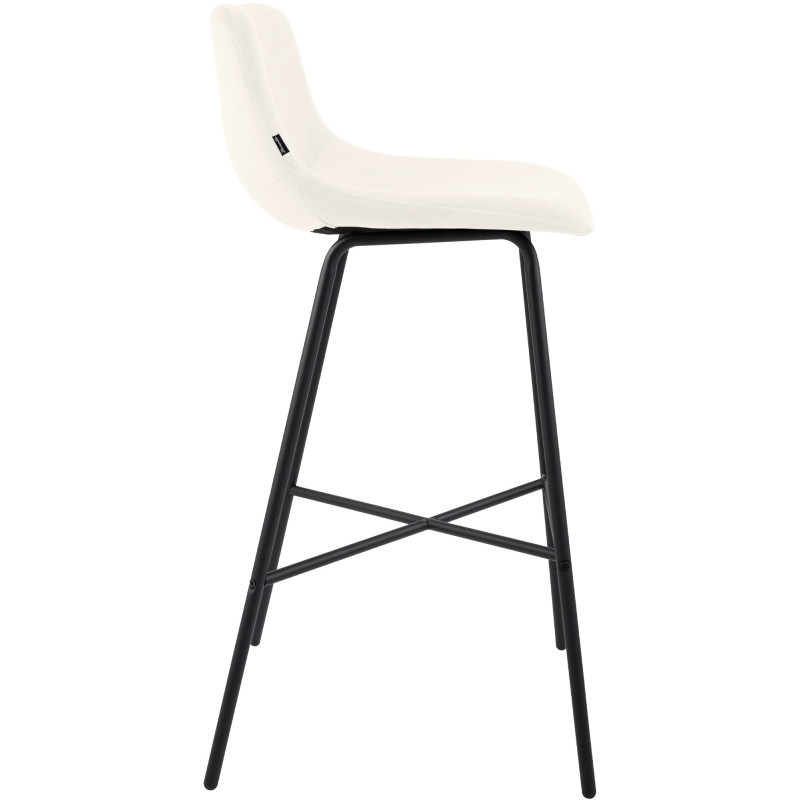 Tabouret de bar Altona en velours, crème