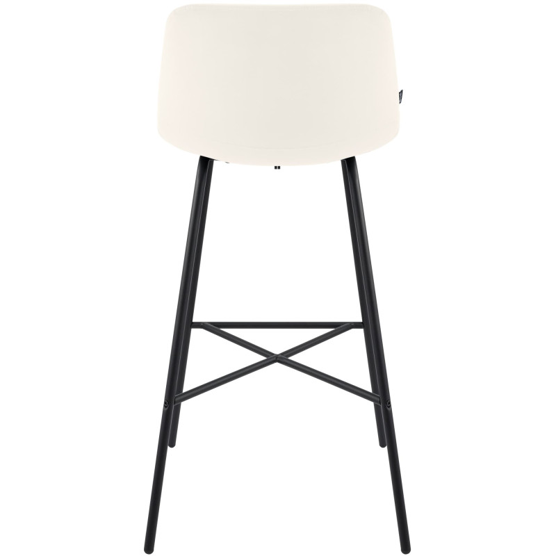 Taburete de bar Altona de terciopelo, color crema