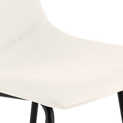 Tabouret de bar Altona en velours, crème
