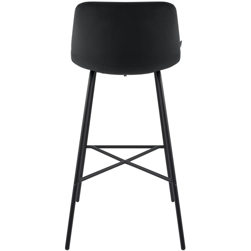 Tabouret de bar Altona en velours noir