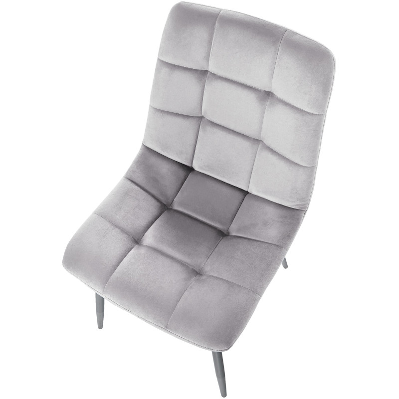 Lot de 2 chaises de salle à manger en velours Tilde | gris